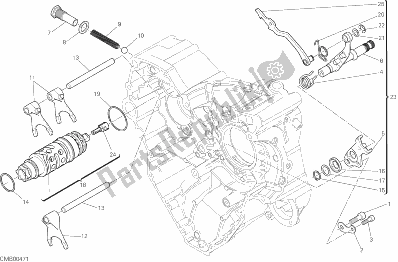 Alle onderdelen voor de Schakelmechanisme van de Ducati Diavel Xdiavel Sport Pack Brasil 1260 2018